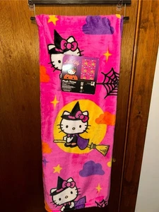 Hello Kitty Pink Witch Halloween Plush Throw Blanket NWT! - Picture 1 of 7