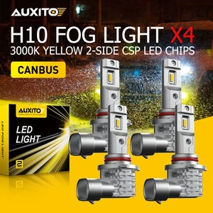 H10 LED Fog Driving Light Bulb 9145 9140 Amber CANBUS Error Free AUXITO 4Pcs USA - Picture 1 of 13