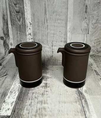 Hornsea Lancaster Pottery Contrast England Oil & Vinegar Cruet Condiment Pots - Image 1 of 4