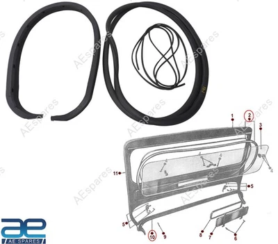 Front Rubber Set Windshield to Frame & Glass Seal For Willys Jeeps MB GPW CJ AEs - Image 1 of 4