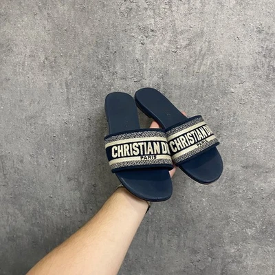 Sandalia Christian DIOR Azul/Blanco Slides - EUR 39 / EE. UU. Talla 9 Foto 1 de 4