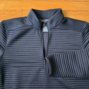 Chaqueta negra acanalada Under Armour Cold Gear Storm Golf 1/4 cremallera mediana para hombre  - Imagen 1 de 7