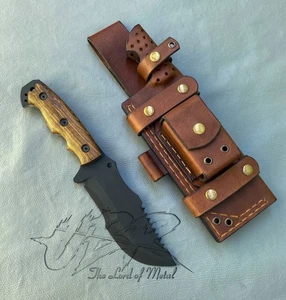 CUCHILLO RASTREADOR DE CAZA UBR PERSONALIZADO HECHO A MANO ACERO AL CARBONO CON FUNDA DE CUERO - Imagen 1 de 1