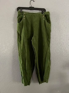 Bryn Walker Leinen Pull On Wide Leg Ballon Laterne Hose Boho Grün MEDIUM - Bild 1 von 7