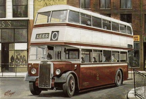 (cb95) Oldham Corporation Roe bodied Leyland PDi 1947 - Bus Postcard - Picture 1 of 2