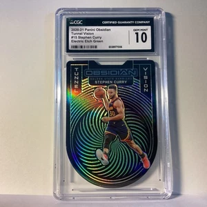 2020-21 Obsidian Stephen Curry #15 Tunnel Vision Elect Etch Green/25 Gem Mint 10 - Picture 1 of 6
