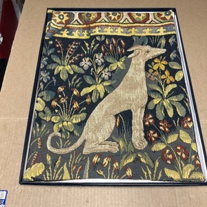 Allan Waller Ltd. Point de l'Halluin Tapestry Lady and the Unicorn Panel Dog - Picture 1 of 14