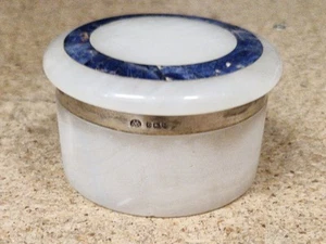 Unusual Solid Onyx & Lapis Lazuli Box by George Betjemann Hallmarked London 1909 - Picture 1 of 11