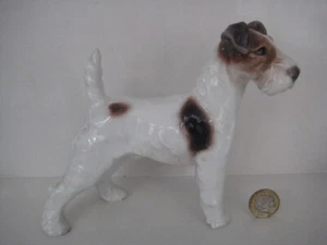 VINTAGE ROYAL COPENHAGEN B&G ATEMBERAUBENDE QUALITÄT FOXTERRIER FIGUR #1998 DÄNEMARK - Bild 1 von 12