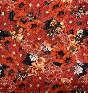 Joann x Tiya Chotiwan Fabric Floral Asian Cotton Butterflies 3 Yards By 42” - Picture 1 of 1