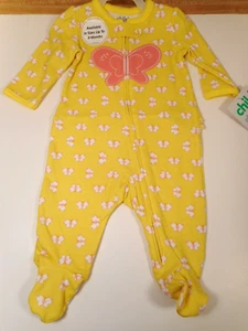 Pyjama Schmetterling Baby Mädchen Carter's Füße 1-teilig Nachtwäsche Baumwolle PJ'S 0/3mo - Bild 1 von 4