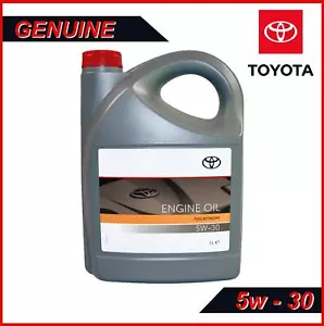 GENUINE TOYOTA SAE 5W30 ENGINE OIL FUEL ECONOMY 5 LITRES SEMI SYNTHETIC - Picture 1 of 7