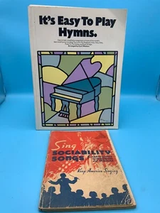 Sing Sociability Songs & It's Easy to Play Hymns Books, Vtg Paperbacks, Music - Picture 1 of 12