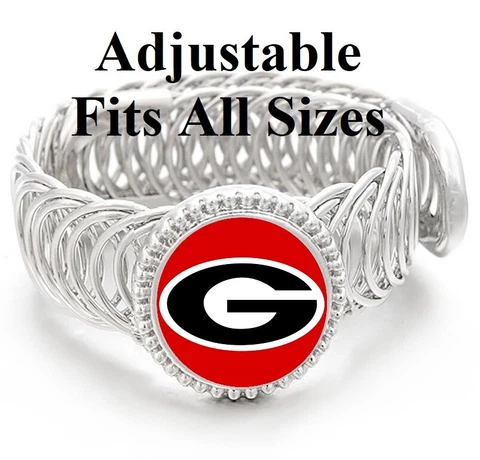 Special University Georgia Bulldogs Mens Silver Chain Bracelet Jewelry D11 Cover