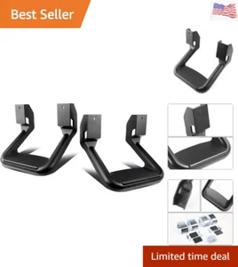 Pair Black Aluminum Side Hoop Steps Compatible With Most Pickups and SUV's, 1... - Picture 1 of 7