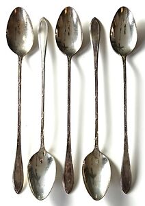 Lot of 5 Vintage New England Silver Plate Long Spoons