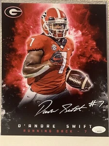 D'Andre Swift Signed Georgia Bulldogs 8x10 Photo JSA - Picture 1 of 5
