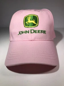 John Deere Women’s Girls Adjustable Pink Baseball Cap Hat Green Logo - Picture 1 of 12