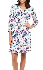 NYDJ “Alexa” Floral Shirtdress with Detachable Shapewear - Picture 1 of 12