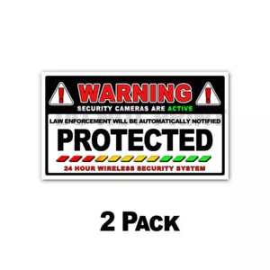 Warning 24 Hour Wireless Security System RED TO GREEN Stickers Decal Packs 5" - Picture 1 of 7