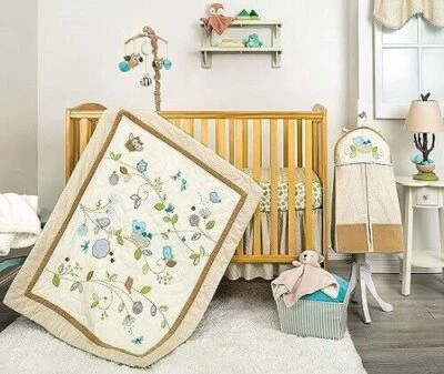 Nurture Imagination Nest 7-Pc Crib Bedding Set Include Mobile/Lamp/Valance New - Image 1 of 4