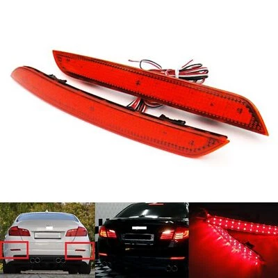 2x Lente Vermelha LED Refletor de Amortecedor Luz de Freio Traseira Para BMW 528i 535i 550i Sedan - Imagem 1 de 4