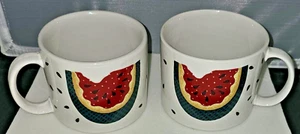 Set Of 2 Tabletops Unlimited Fresh Watermelon Coffee Mugs -New Without Box- - Picture 1 of 8