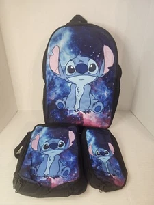 3 Stück Disney Lilo und Stitch Rucksack Brotdose Set Tragetasche Federmäppchen - Bild 1 von 2