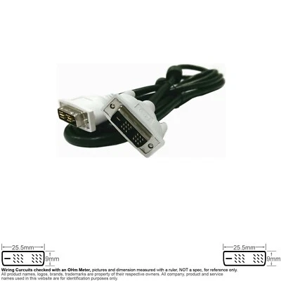 Cable Digital Video DVI 18 +1 = 19 Pin Single Link 6FT Dell 089G174ELAA 1 20276 - Image 1 of 2