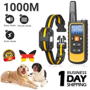 Hund Ausbildung Erziehungshalsband Stromschlag Hunde Vibration 1000M Ton e-Shock - Bild 1 von 12