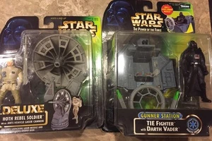 Kenner STAR WARS Darth Vader Tie Fighter 1998 & Kenner Hoth Rebel Soldier 1996 - Picture 1 of 10