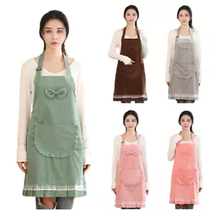 Mujeres Lindo Delantal con Moño con Bolsillo Hogar Cocina Cocina Cocina Delantales Ajustables - Imagen 1 de 11