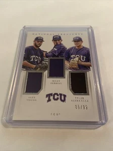 2015 National Treasures TCU Team Trio relic #/99 Young Farrell & Alexander - Picture 1 of 2