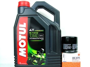 Motul 5100 10W40 10W-40 Öl + Ölfilter Mahle OC574 Suzuki Kawasaki 104068 4L