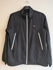 Quicksilver Black Windbreaker Mens Size Medium Surf Skater Style Embroidered - Foto 1 di 7