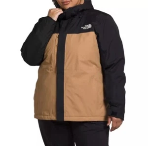 The North Face Freedom Jacket Plus 2X Black Almond Hooded Ski Snow Coat $320 - Picture 1 of 11