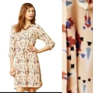 Vestido recto Anthropologie DOLAN Wanderlust estampado azteca manga enrollable talla grande - Imagen 1 de 9