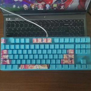Genshin Impact Yae Miko Wired  87/61Key Mechanical Keyboard Keyclick Blue Switch - Picture 1 of 30