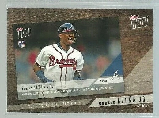 2019 Topps '18 Topps Now Review #TN10 Ronald Acuna Jr. (ref 96070) - Image 1 of 1