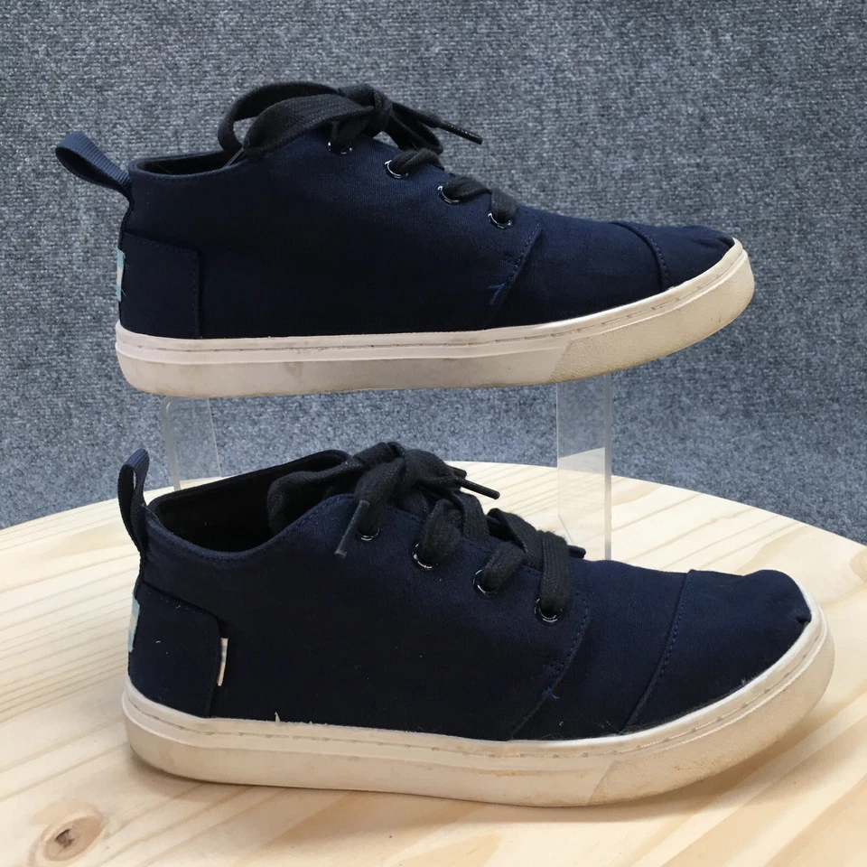 Toms Botas Cupsole Mid Top Sneaker Youth 5.5 Womens 7 Blue Lace Up Canvas Casual - Image 1 of 4