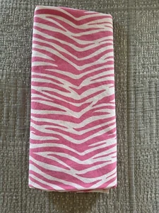 PB Teen Twin Flat Pink Zebra Sheet VGUC White Pottery Barn RARE HTF Made Israel - Picture 1 of 13