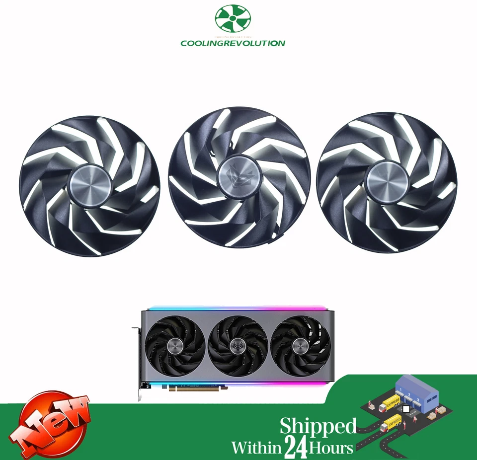 95MM FD10015M12D Graphics card fan for Sapphire RX7800XT 7900RE 7900XTX Nitro+ - Image 1 of 2