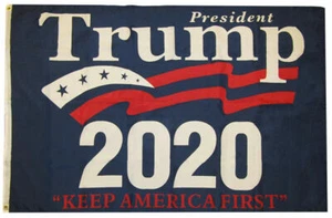 President Trump 2020 "Keep America First" 68D Woven Poly Nylon 5x8 5'x8' Flag - Picture 1 of 4
