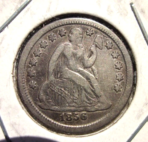 1856-O LARGE O LIBERTY SEATED DIME 10C NEW ORLEANS MINT SOLID COLLECTOR COIN Cover