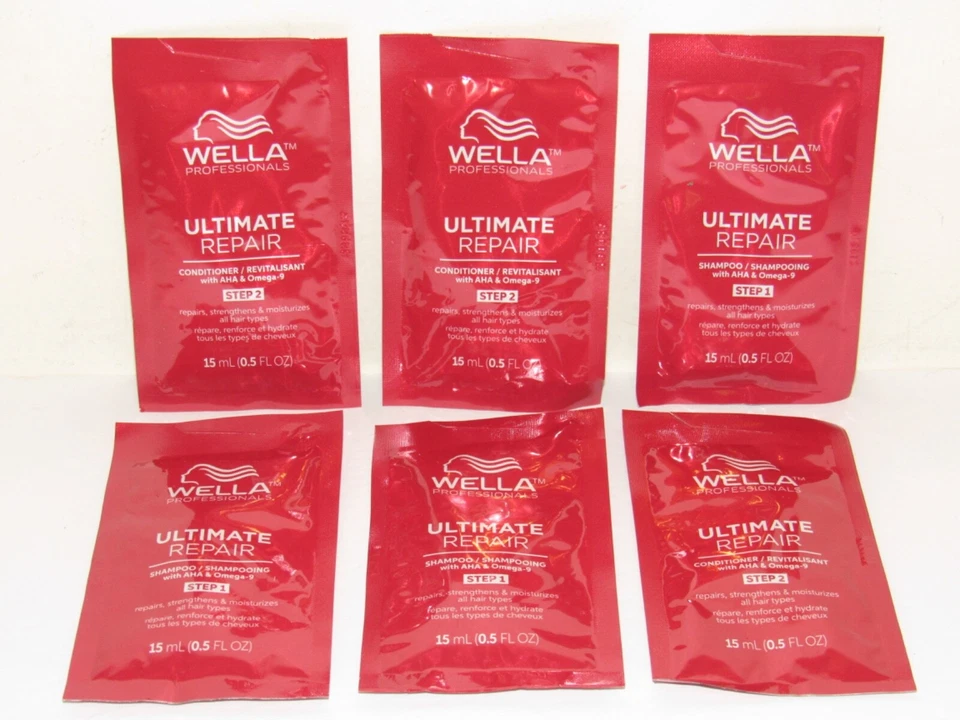 Champú y acondicionador Wella Ultimate Repair 1,5 OZ TOTAL para cada (3 juegos) AHA Foto 1 de 1