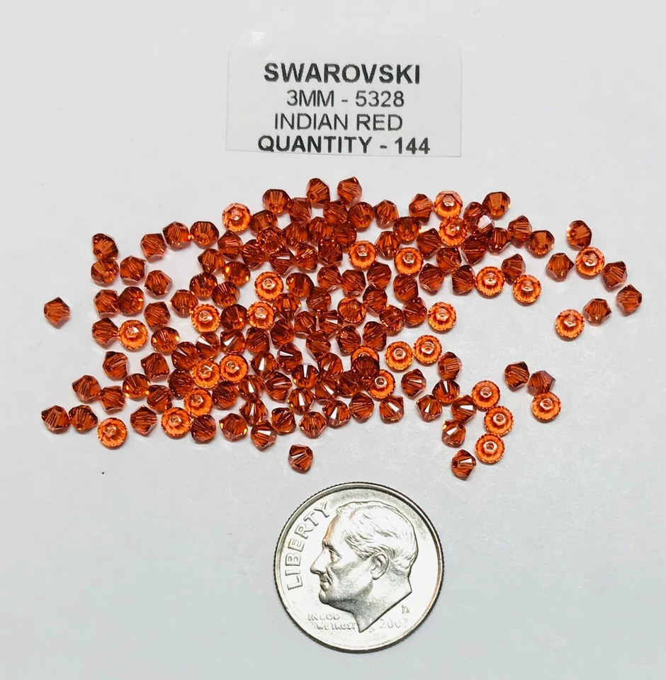 Swarovski® Bicone Beads #5328  - 3mm - INDIAN RED - 144 Pieces - Image 1 of 1
