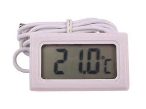 Digital Einbau Thermometer Digitalthermometer Temperaturmesser -30°~+110°C weiß - Bild 1 von 2