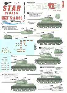 Star Decals 1/72 T-34/85 Medium Tank - Red Army - Picture 1 of 1