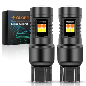 7443 Canbus LED Switchback White/Amber Turn Signal Parking DRL Light Bulbs Kit - Picture 1 of 14