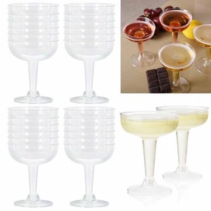 24 Plastic Champagne Coupe Disposable Flute Glasses Martini Cocktail Clear 4oz - Picture 1 of 1